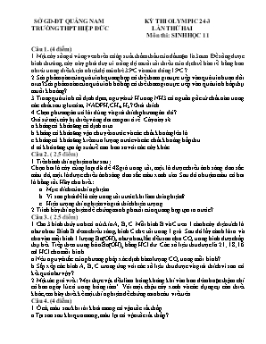 20 Đề thi Olympic Sinh học 11 (Có đáp án và lời giải)